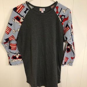 LuLaRoe Randy Dog 3/4 Sleeve T-Shirt  Medium